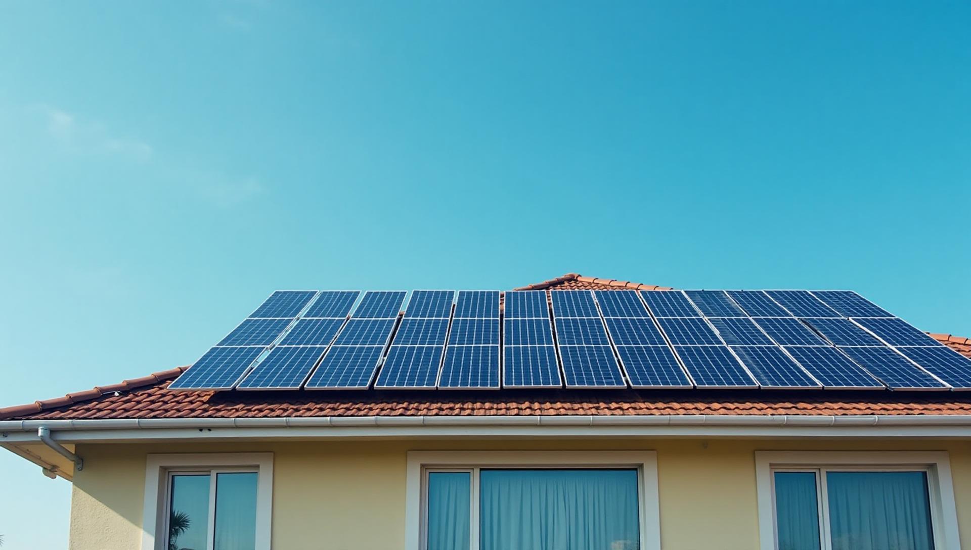 Panouri fotovoltaice pe acoperișul unei case moderne